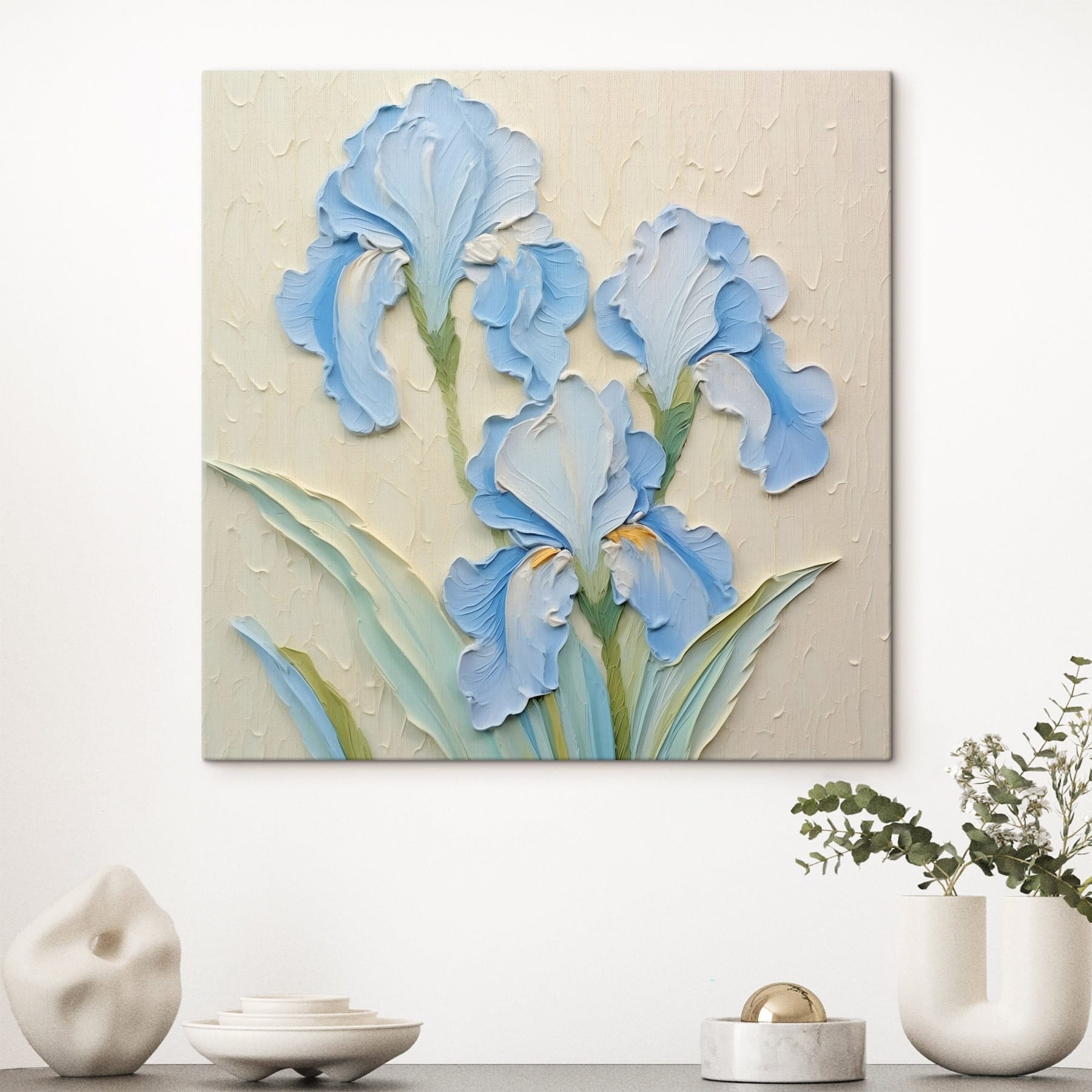 Painting of flowers on a wall