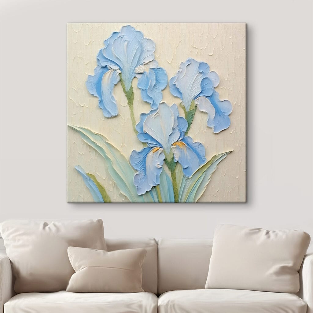 Painting of flowers on a wall Painting of flowers on a wall