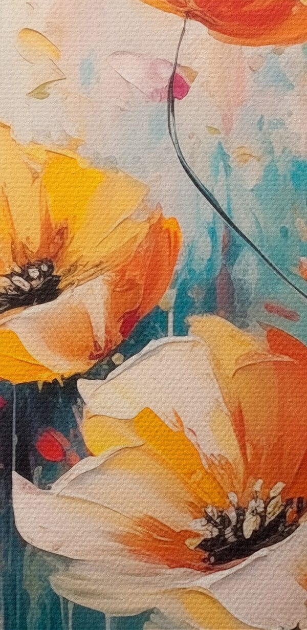 Painting of flowers on a blue background Painting of flowers on a blue background