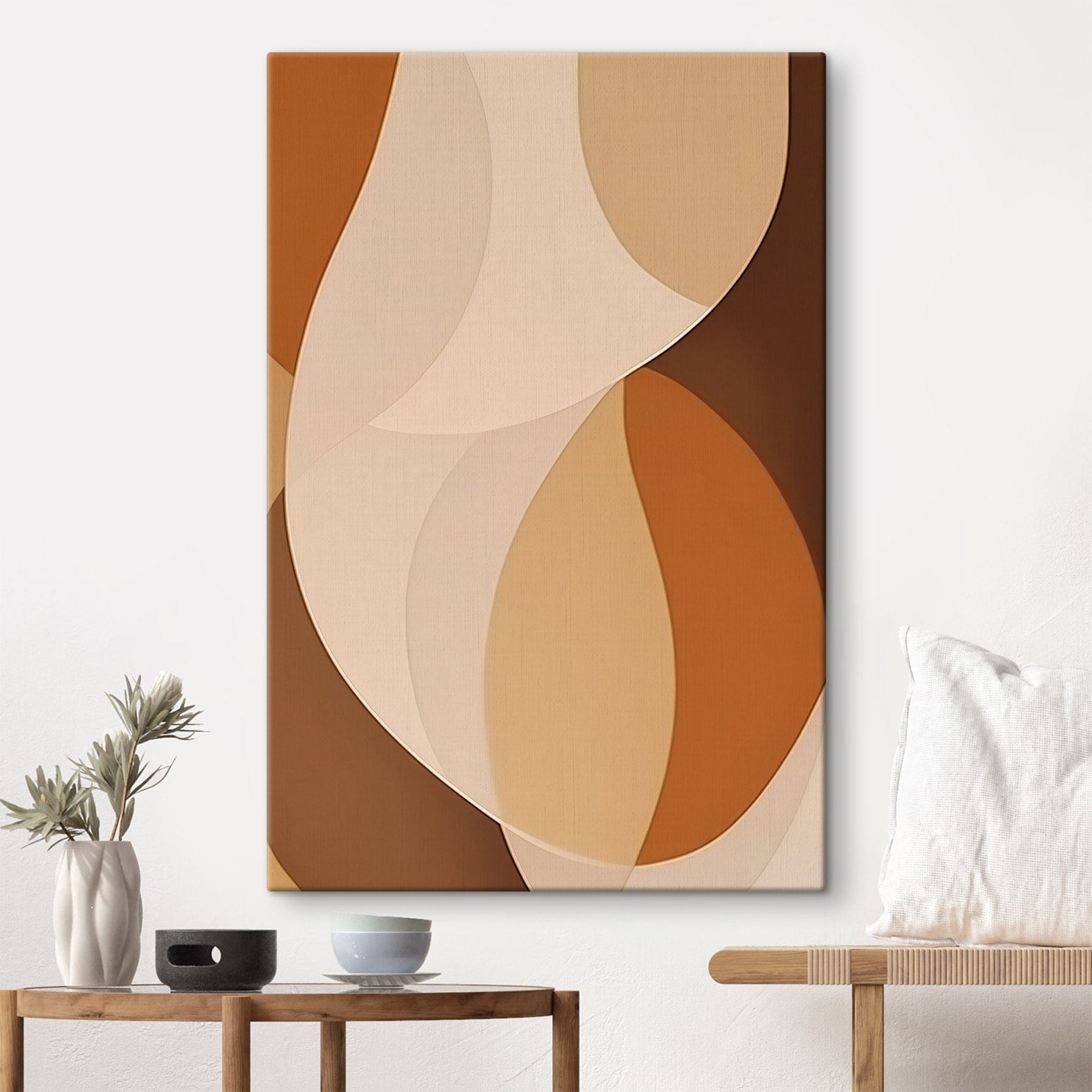 Soft curves in warm earthy tones