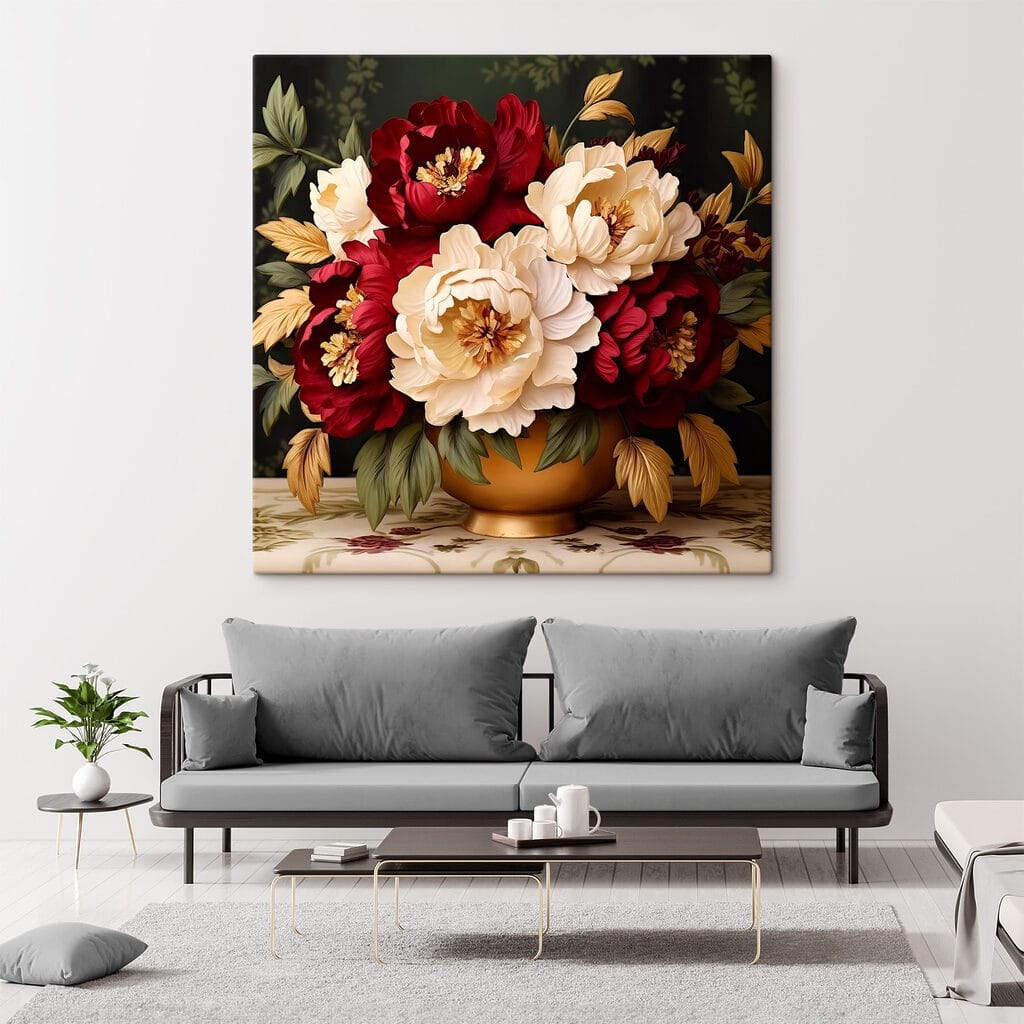 Vase of flowers on a table