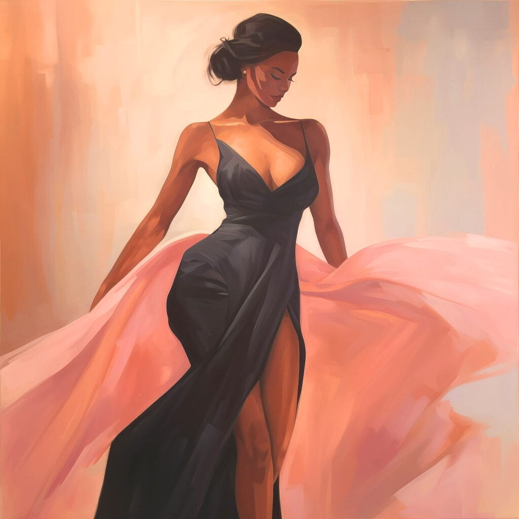 Woman in a black dress