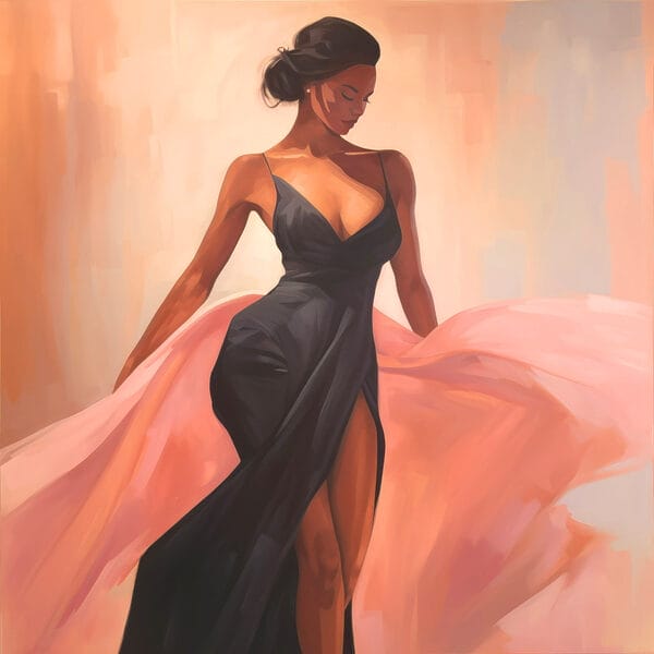 Woman in a black dress