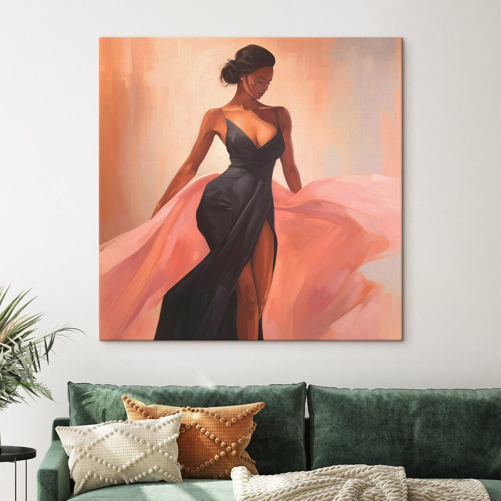 Woman in a black dress