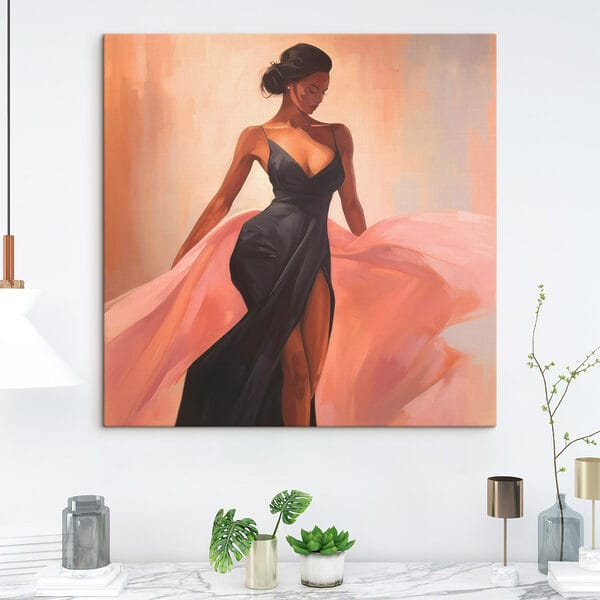 Woman in a black dress