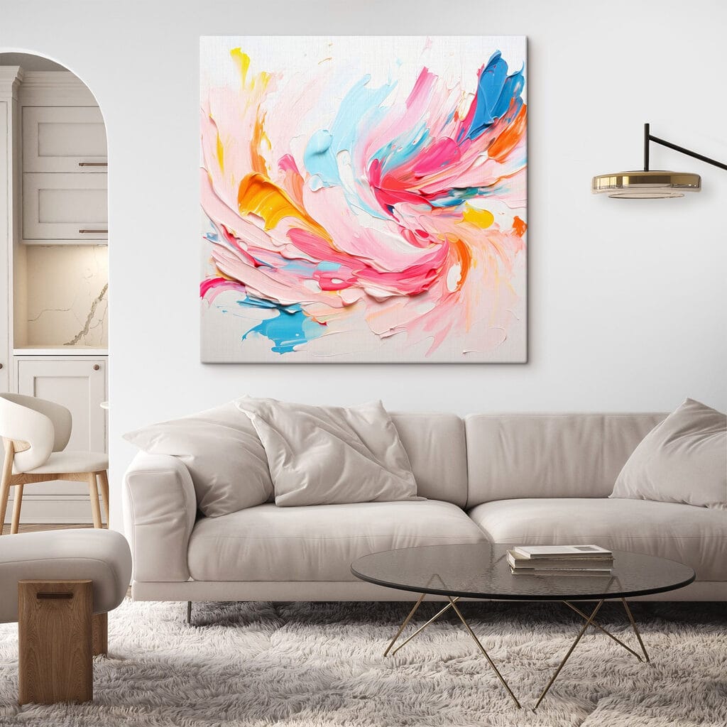 Colorful paint swirls on a white surface Colorful paint swirls on a white surface