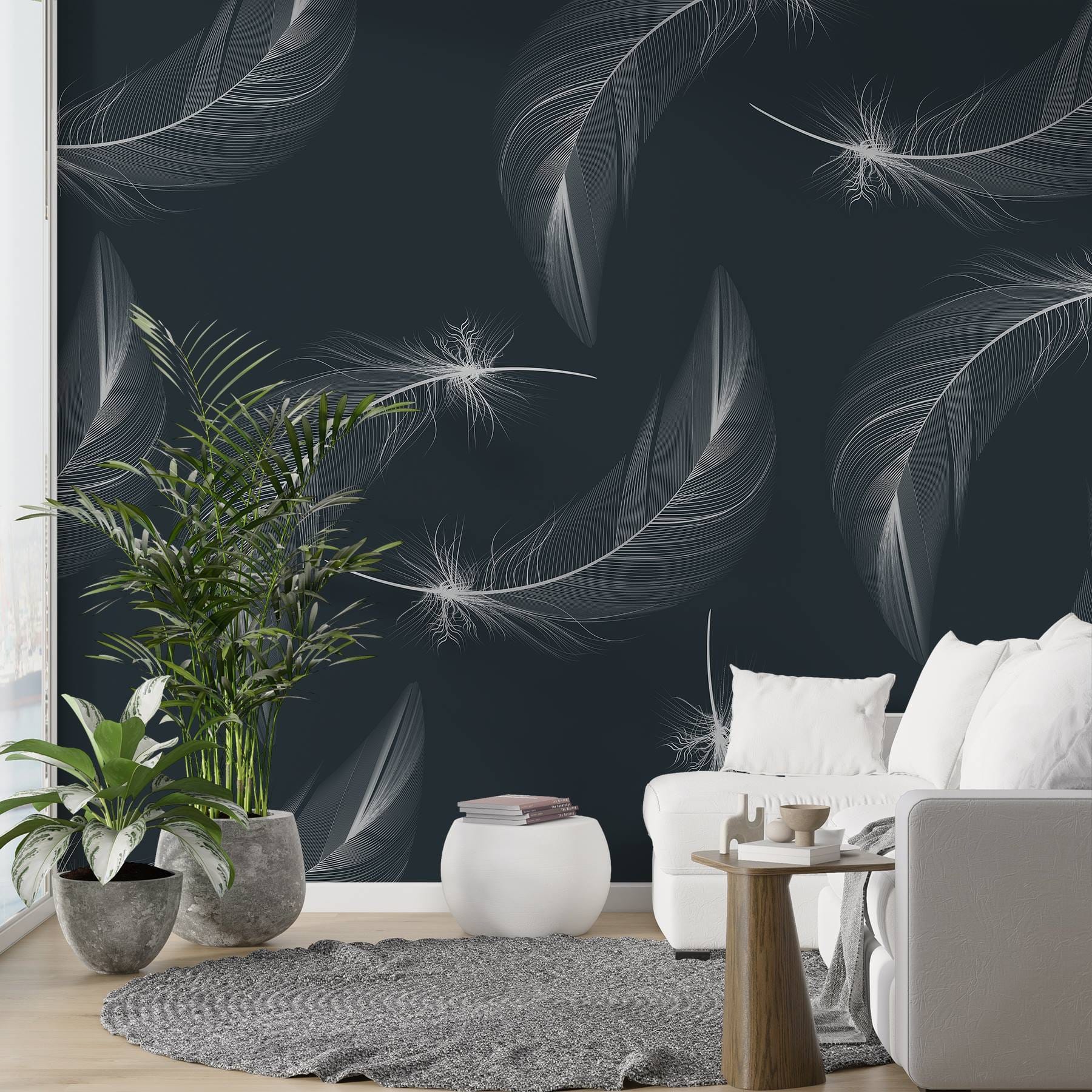 Pattern of white feathers