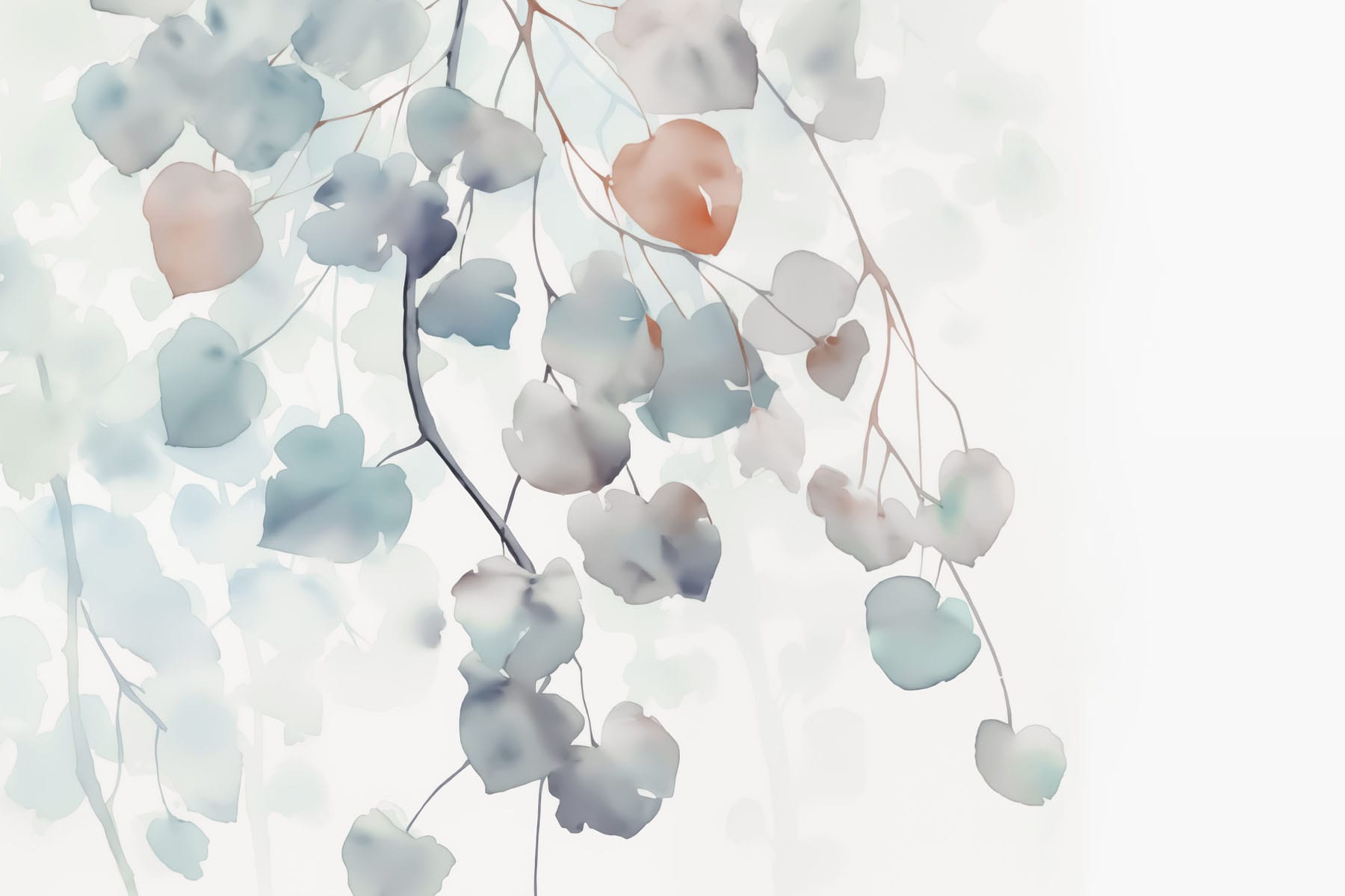 Soft leaves in gentle hues