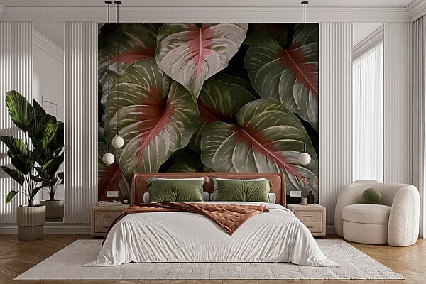 Lush green leaves with vibrant hues Lush green leaves with vibrant hues