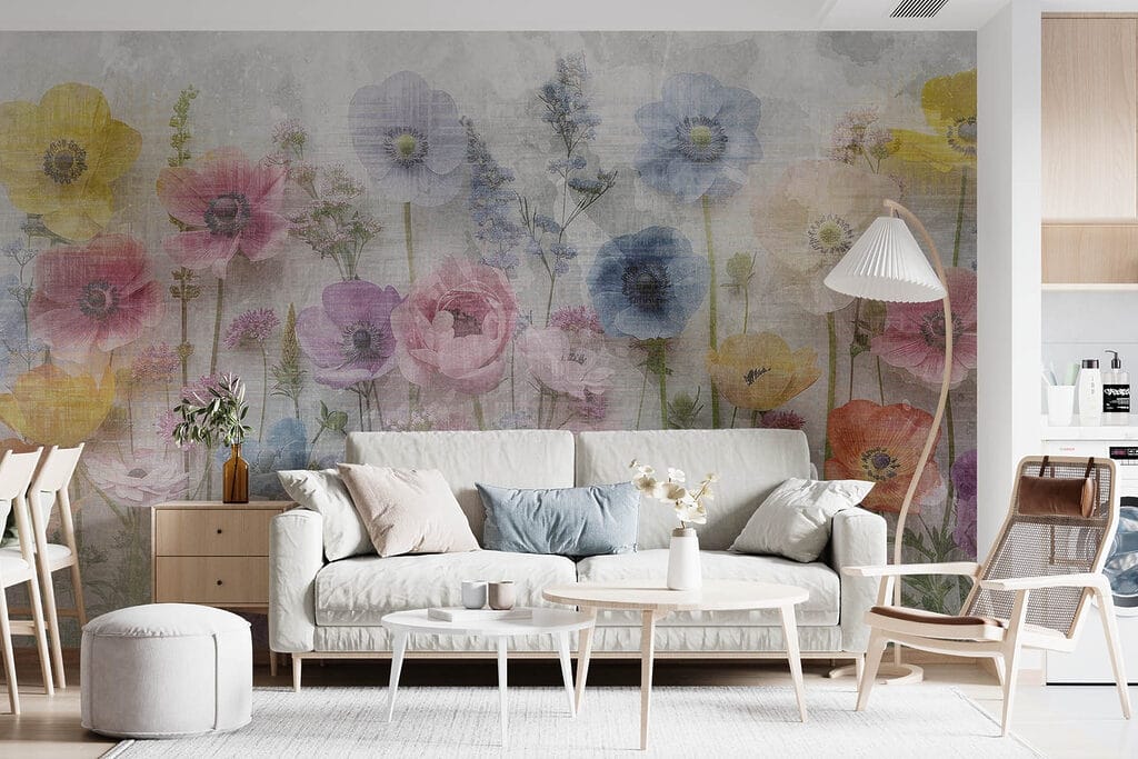 Group of flowers on a white background