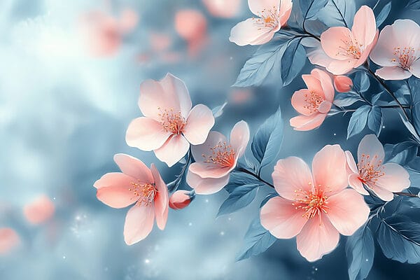 Delicate blooms in soft pastel hues Delicate blooms in soft pastel hues