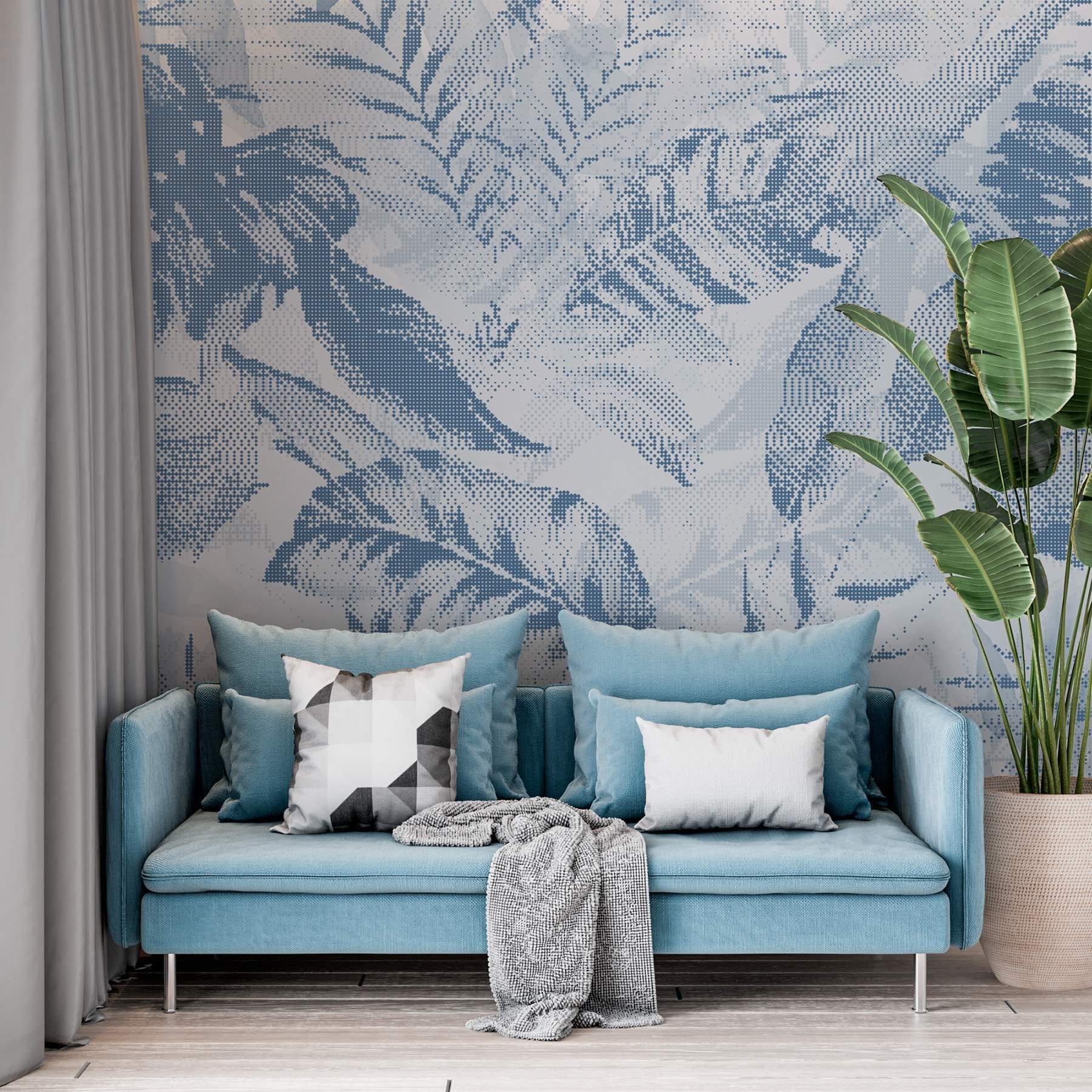 Soft hues in leafy patterns