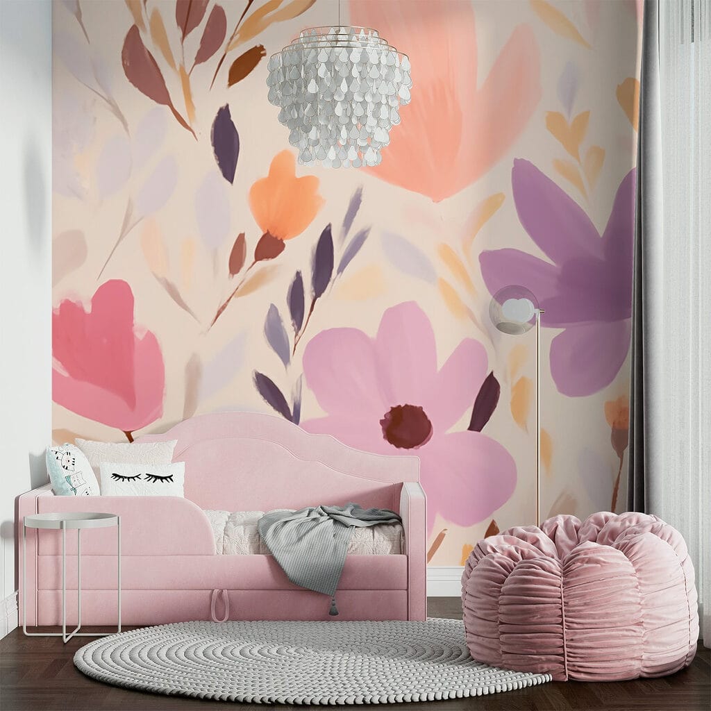 Painting of flowers and leaves