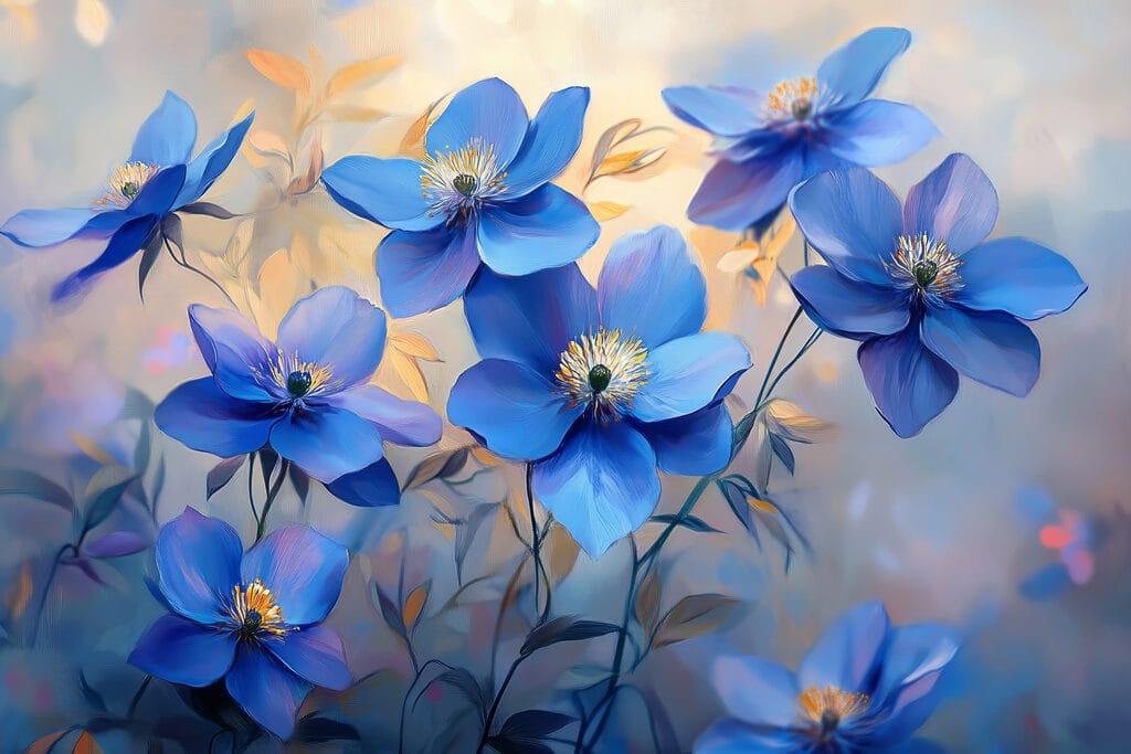 Group of blue flowers