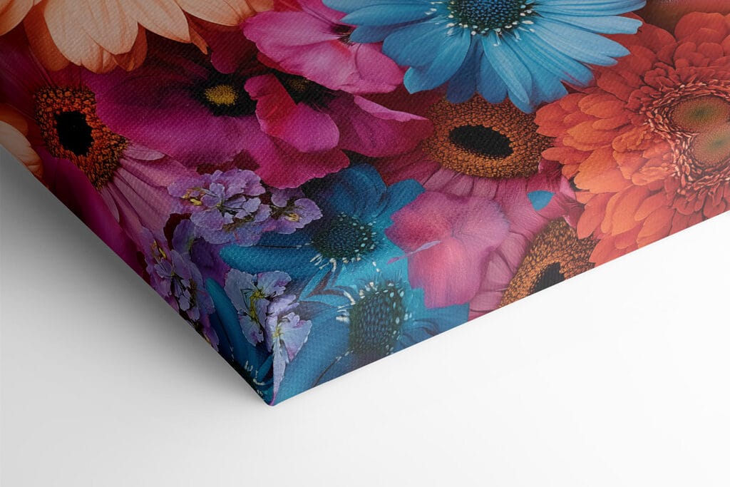 Woman with flowers around her face