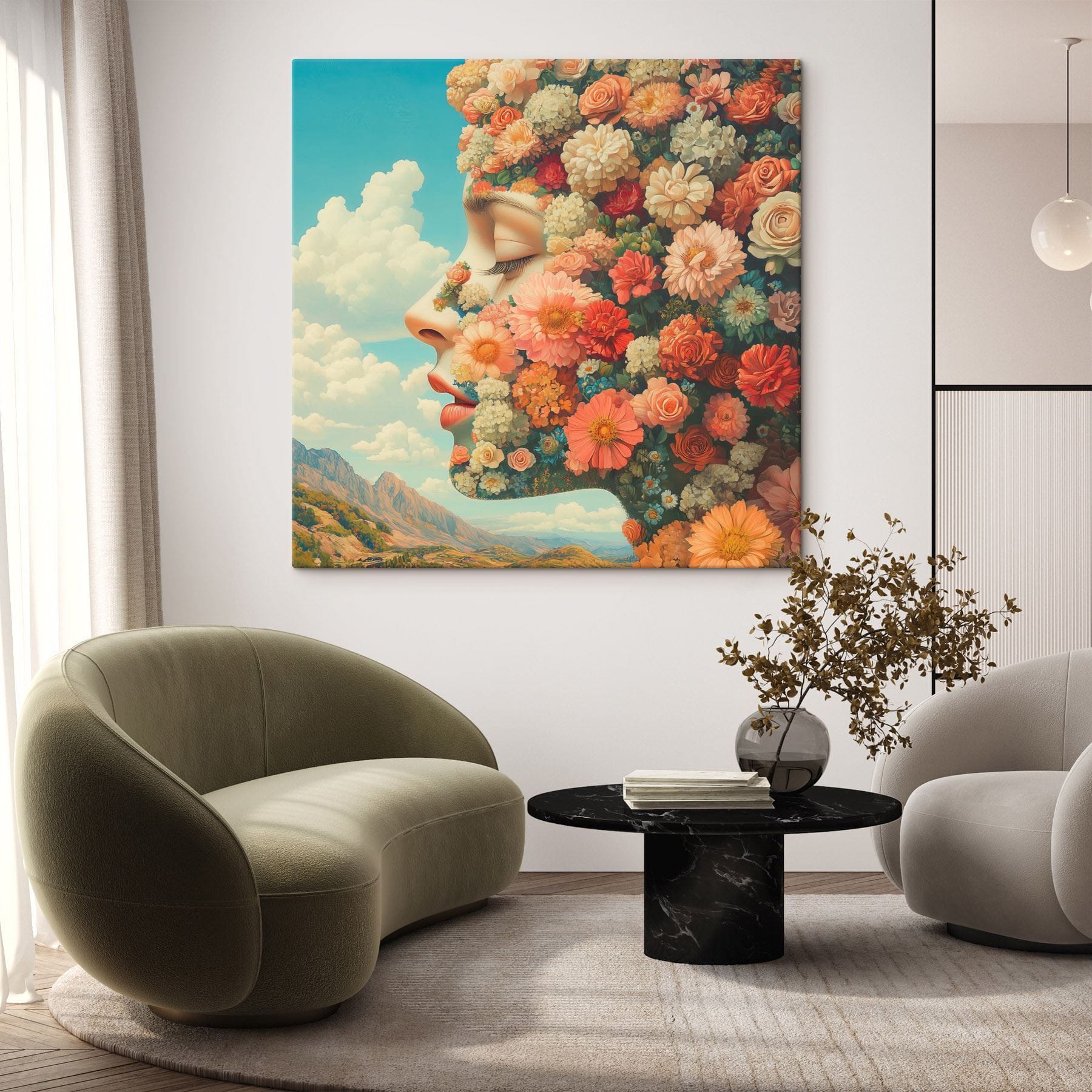 Woman with flowers in her hair