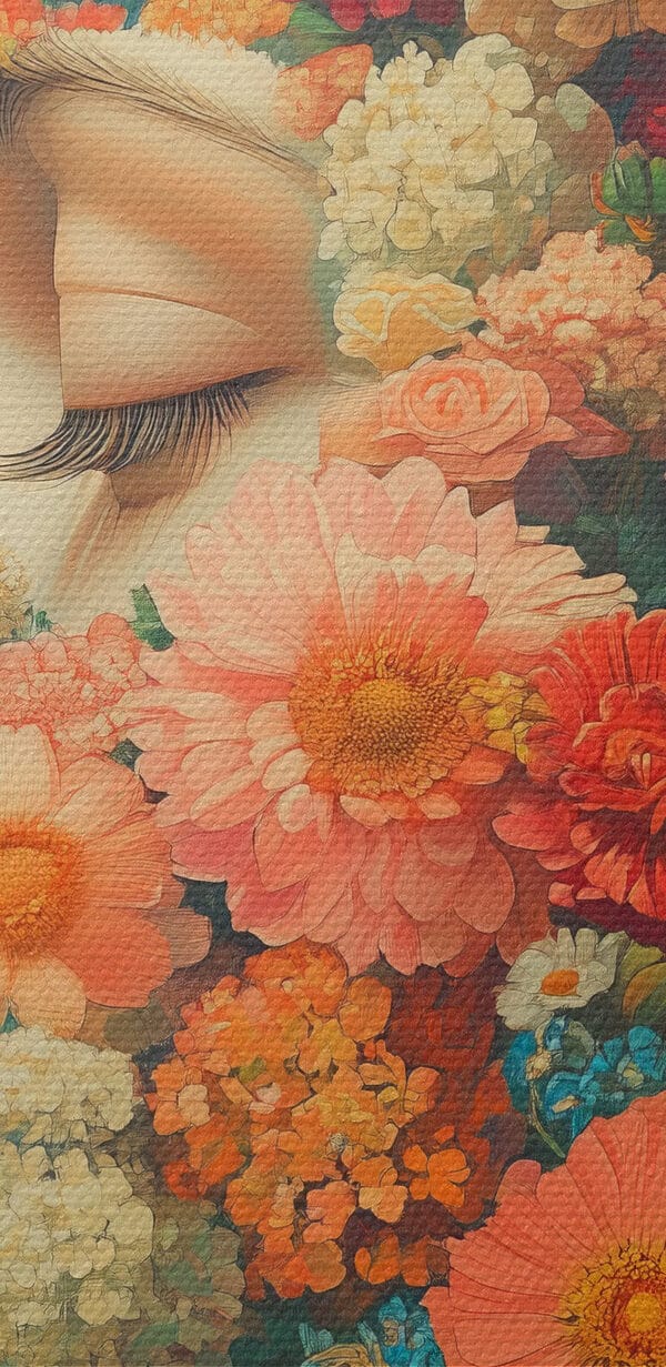 Woman with flowers in her hair Woman with flowers in her hair