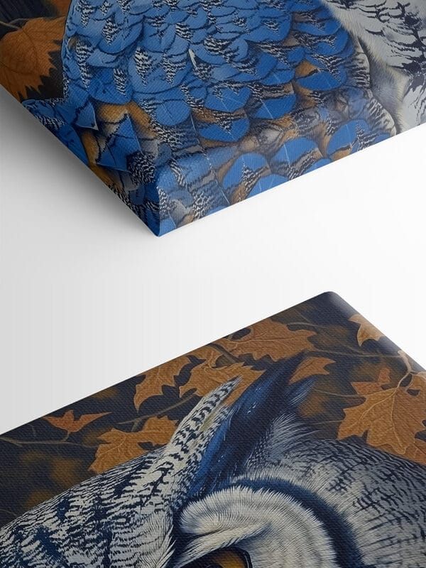 An owl with yellow eyes