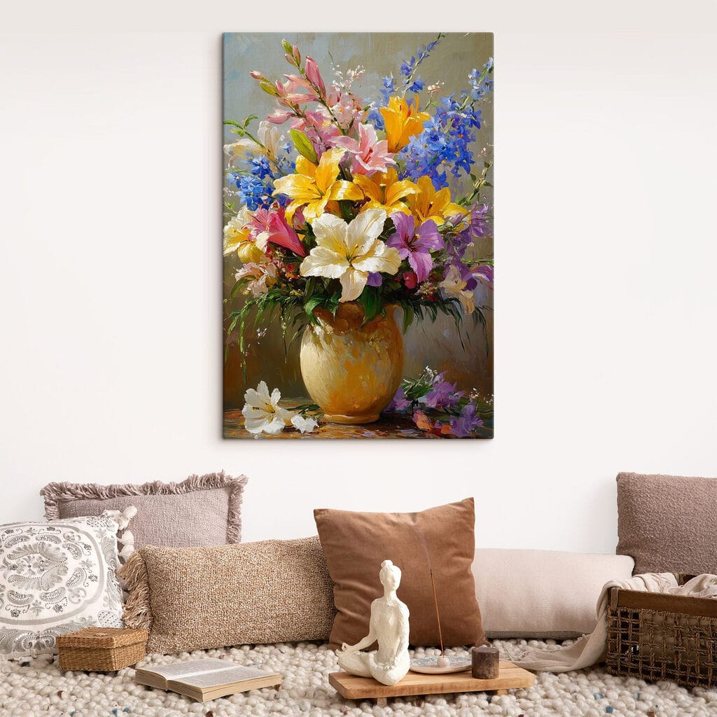 Painting of flowers in a vase Painting of flowers in a vase