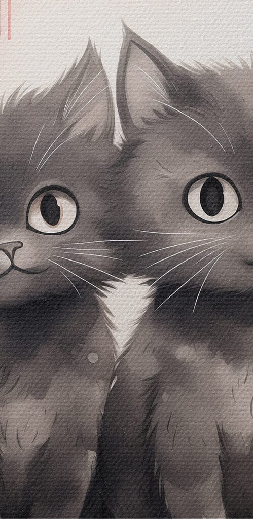 Two cats sitting next to each other