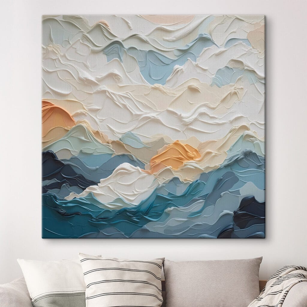 Painting of mountains and clouds Painting of mountains and clouds