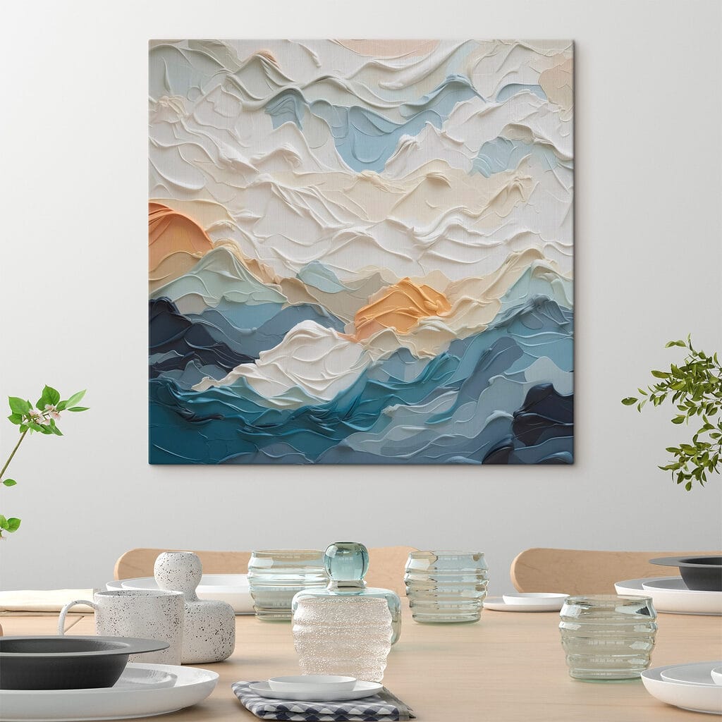 Painting of mountains and clouds Painting of mountains and clouds