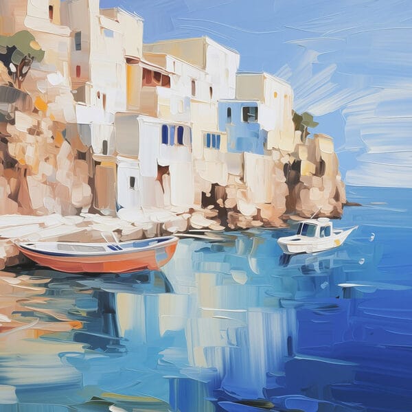 Boats on the water by a cliff Boats on the water by a cliff