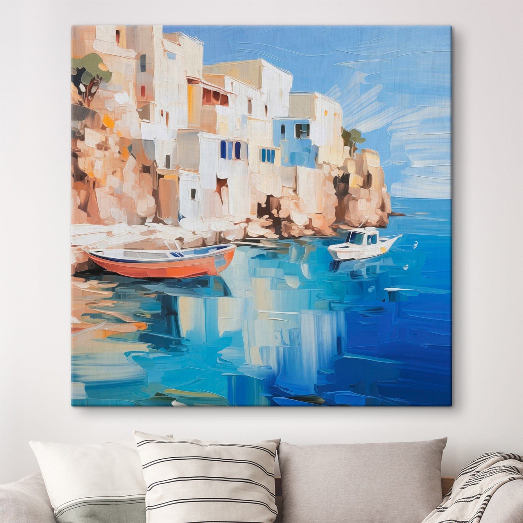 Boats on the water by a cliff Boats on the water by a cliff