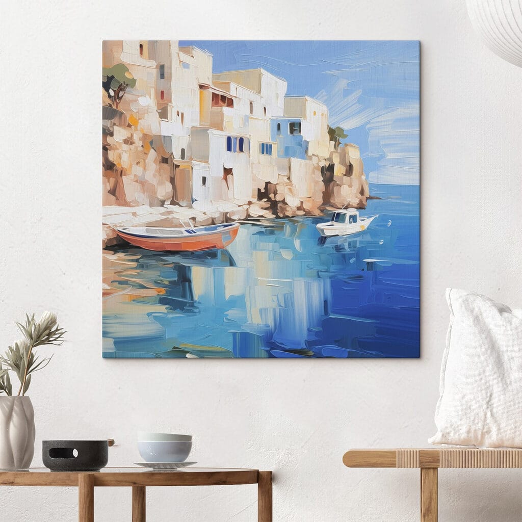 Boats on the water by a cliff Boats on the water by a cliff