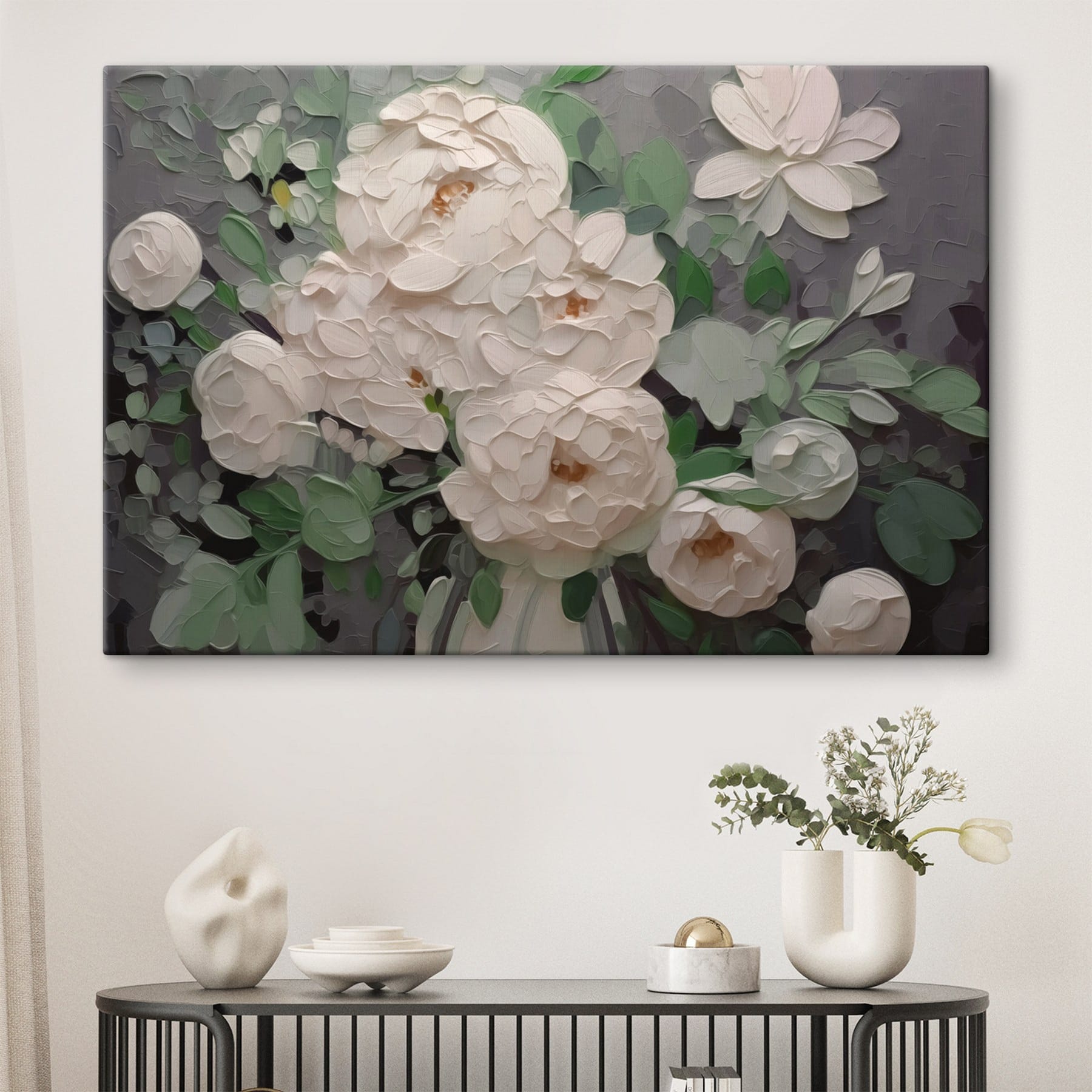 Painting of white flowers