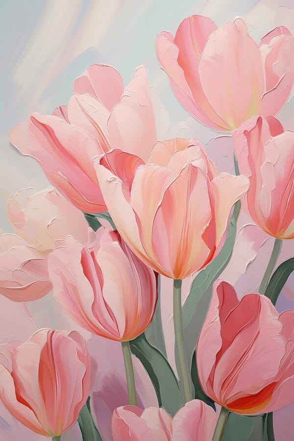 Soft pink tulips in bloom Soft pink tulips in bloom