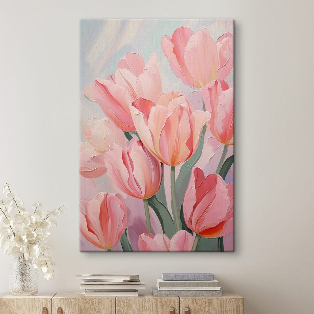 Soft pink tulips in bloom Soft pink tulips in bloom