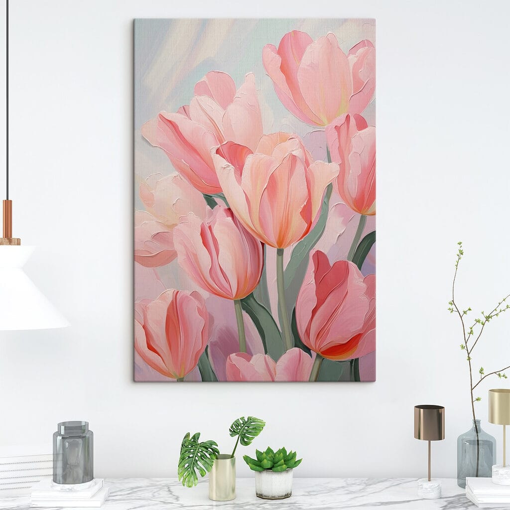 Soft pink tulips in bloom Soft pink tulips in bloom