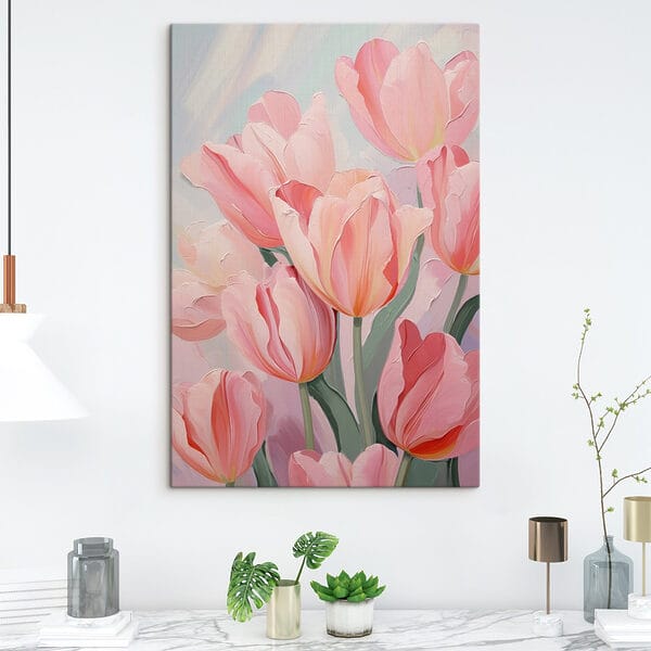 Soft pink tulips in bloom Soft pink tulips in bloom