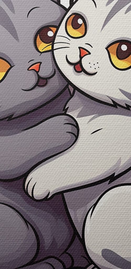 Sticker of two cats hugging