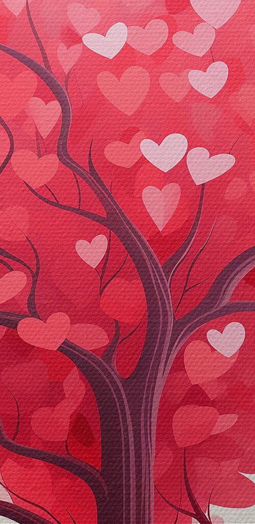 Tree with pink leaves and hearts Tree with pink leaves and hearts