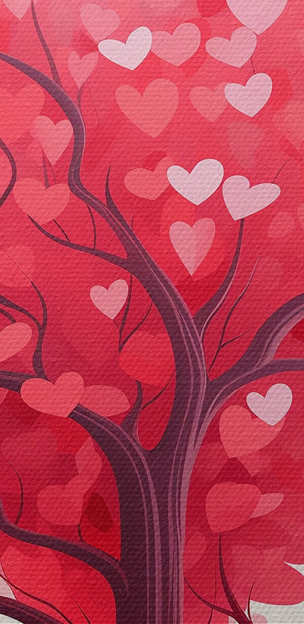 Tree with pink leaves and hearts Tree with pink leaves and hearts