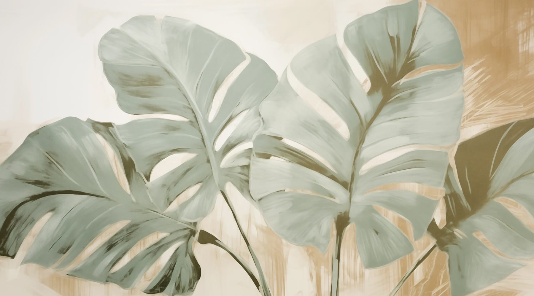 Painting of leaves on a wall Painting of leaves on a wall