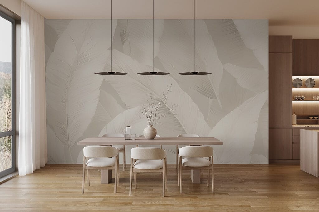 Soft leaves on a subtle backdrop