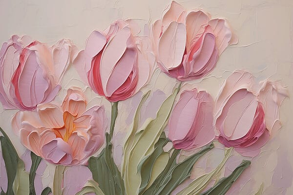 Painting of pink flowers Painting of pink flowers
