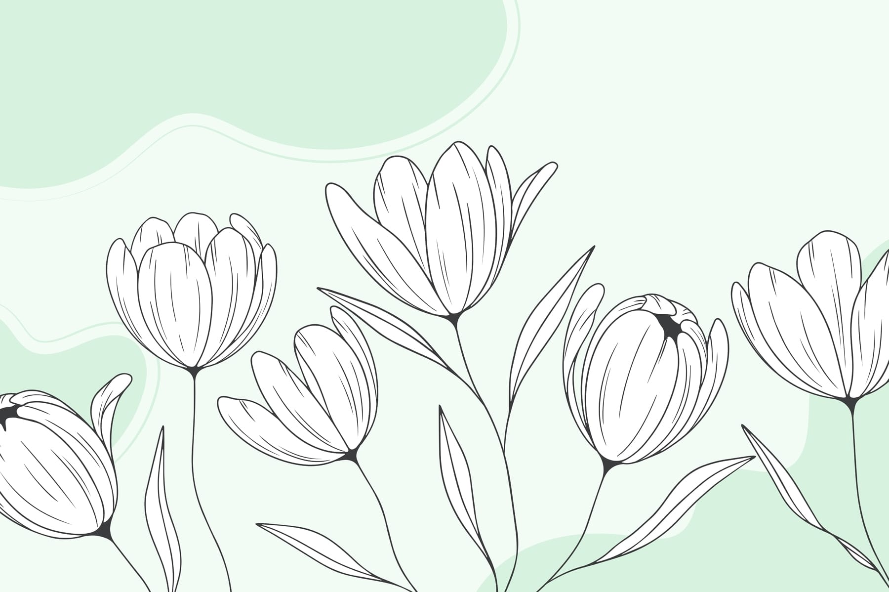 Line drawing of flowers
