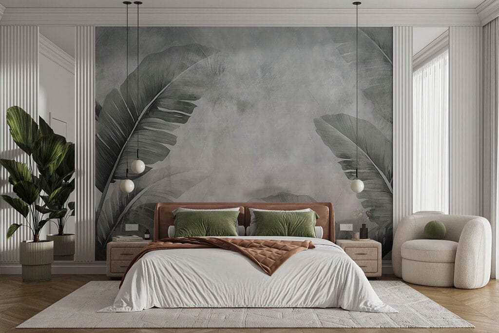 Serene tropical leaves pattern backdrop