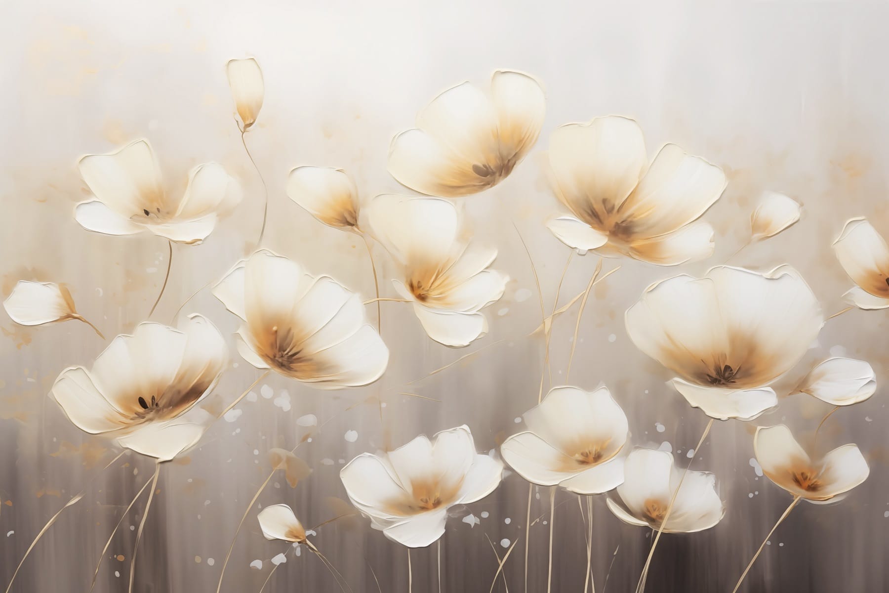 Painting of flowers on a white background