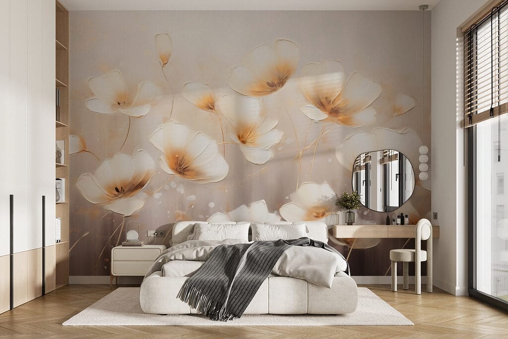 Painting of flowers on a white background