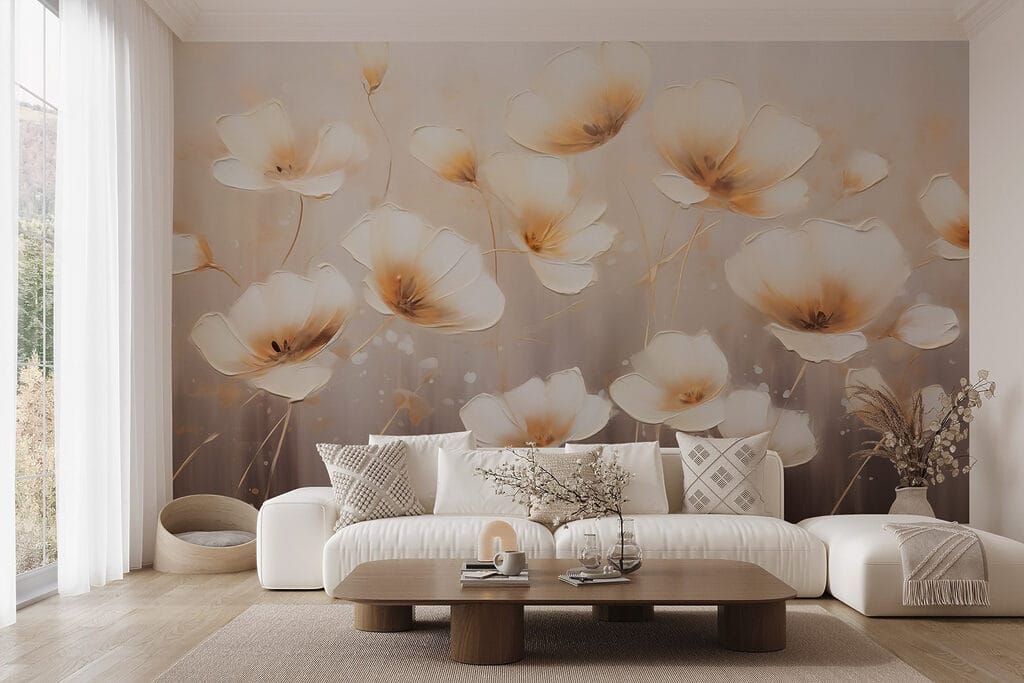Painting of flowers on a white background