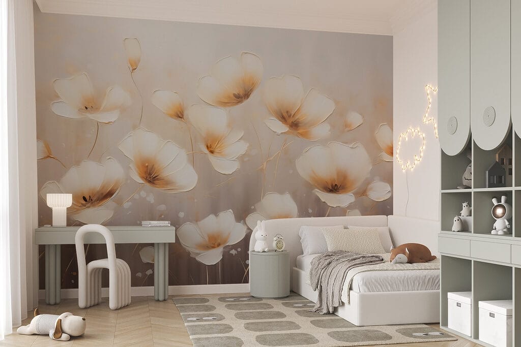 Painting of flowers on a white background