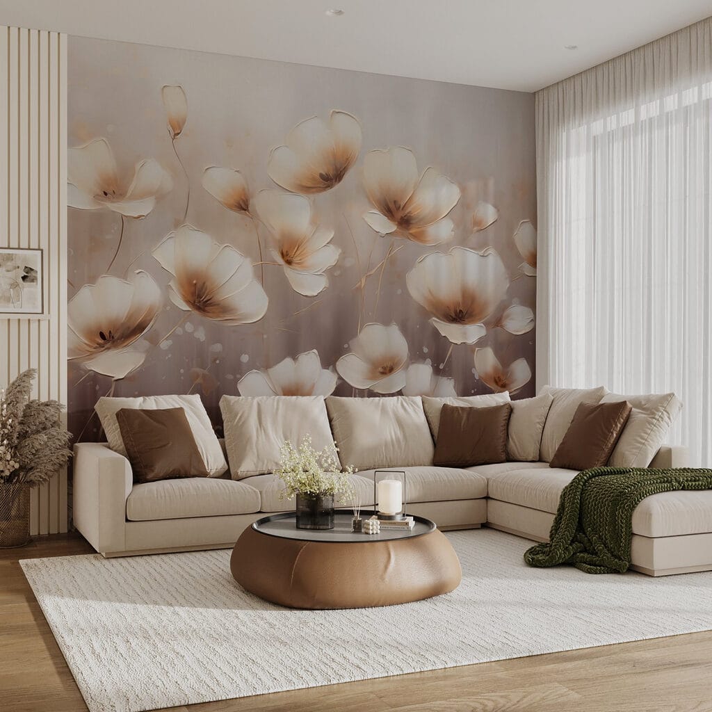 Painting of flowers on a white background