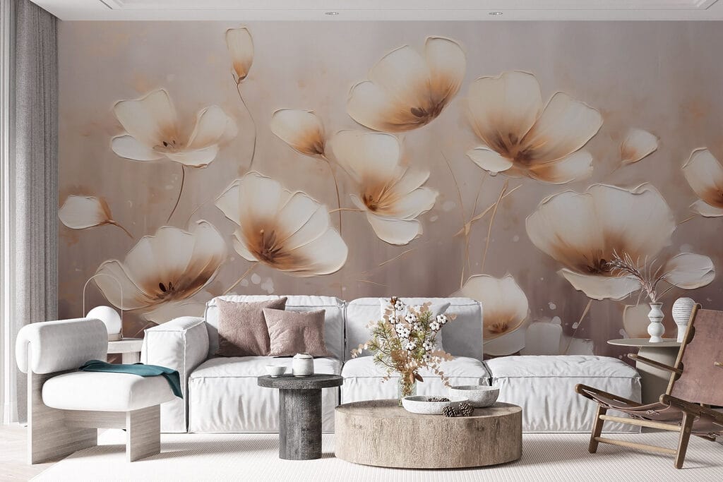 Painting of flowers on a white background