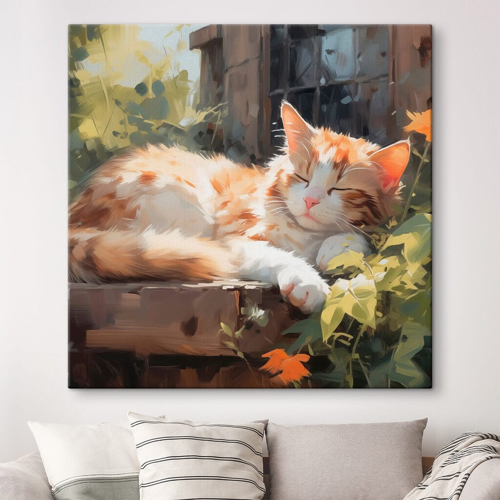 Cat lying on a ledge