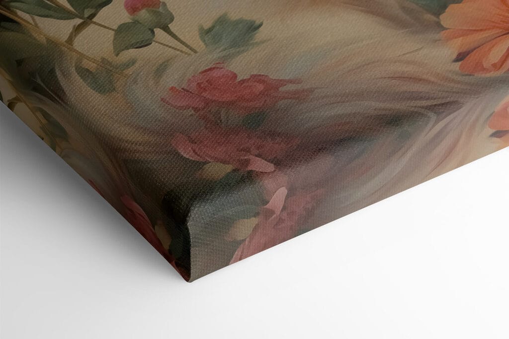 White cat in a flower garden